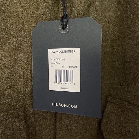 NWT M Filson CCC Wool Bomber in Marsh Olive - Picture 9 of 11